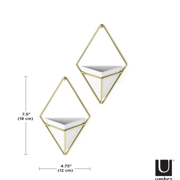 Umbra Trigg Small White-brass Metal and Ceramic/Concrete wall decor - Picture 4 of 5